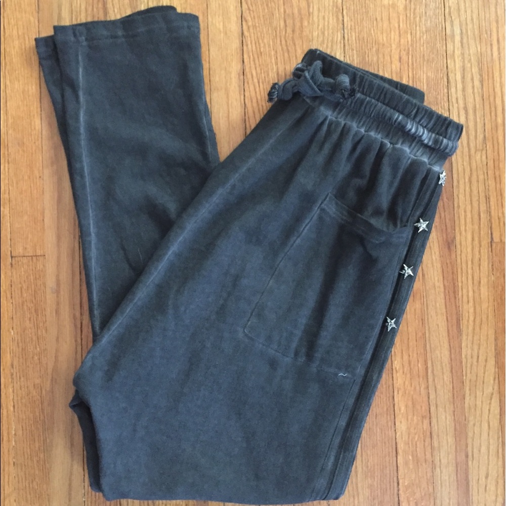 POL S Pants Cotton Fleece Harem Elastic Waist Grey - Picture 3 of 8